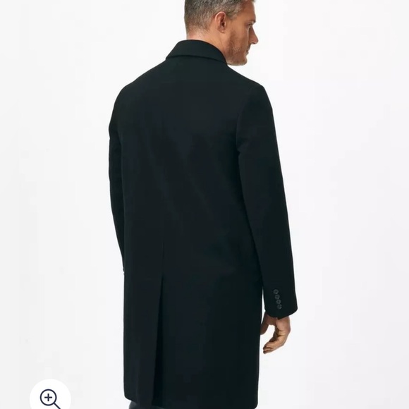 #7 BROOKS BROTHERS 100 PERCENT WOOL LONG MEN’S COAT NAVY BLUE - Picture 3 of 11